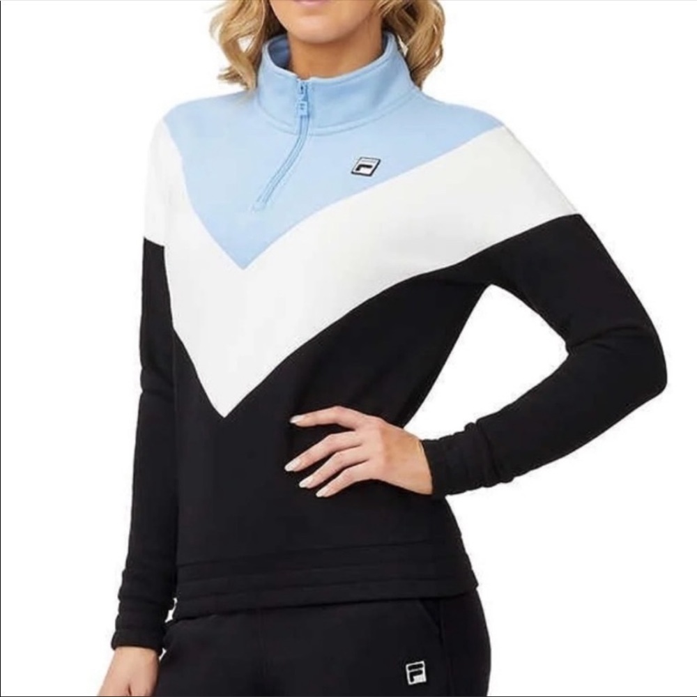 Fila Ladies' 1/4 Zip Pullover blue and white